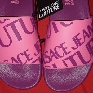 Pink and purple Versace jeans couture slides size 36